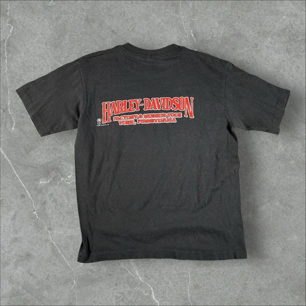 Harley Davidson Shirt Mens Large‎ Black 80s Hit Me 1985 A Legend Since 1903 VTG - Picture 10 of 10